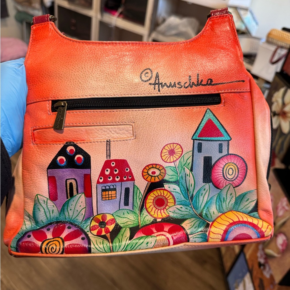 Colorful Hand-Painted Crossbody Bag